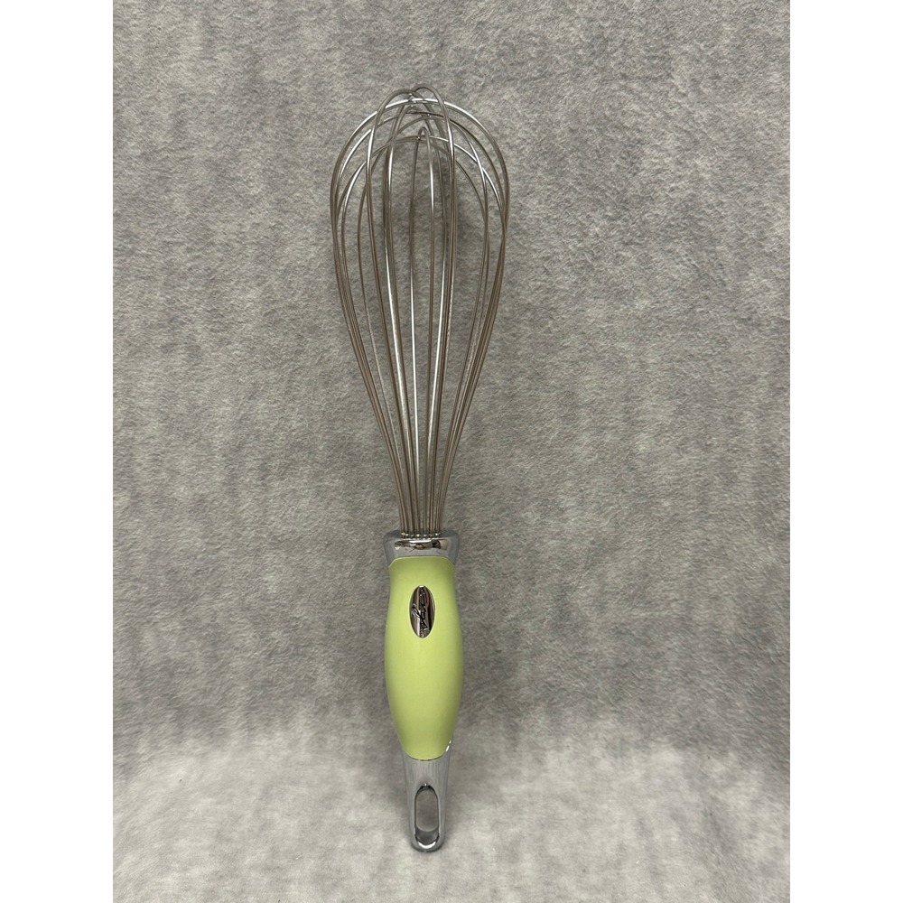 Kitchen Whisk Egg Beater Light Green Handle Stainless Steel Heavy‎ Duty
